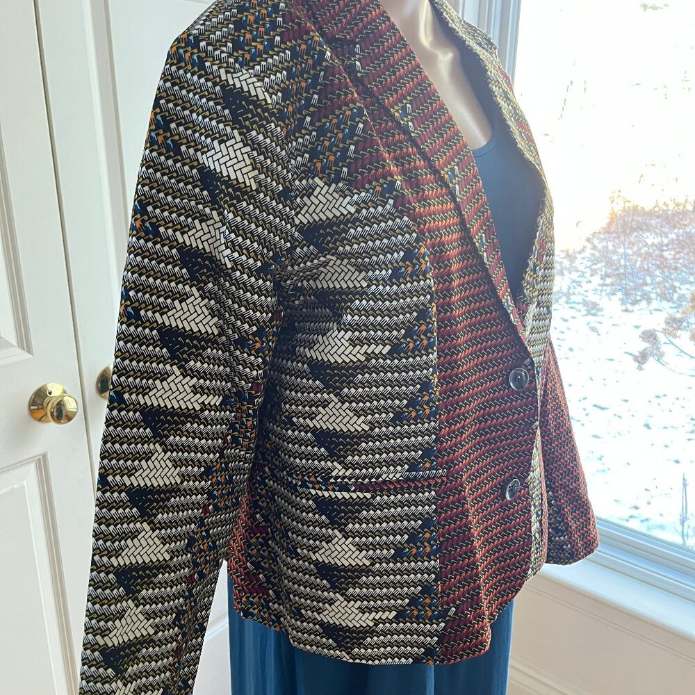 Ikat women spring blazer size Large.